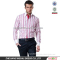 New Fashion striped Close fftted Pink Casual Shirt for men with long sleeve Slim fit